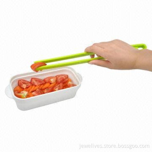 Fresh Green Silicone Cooking Food Tongs